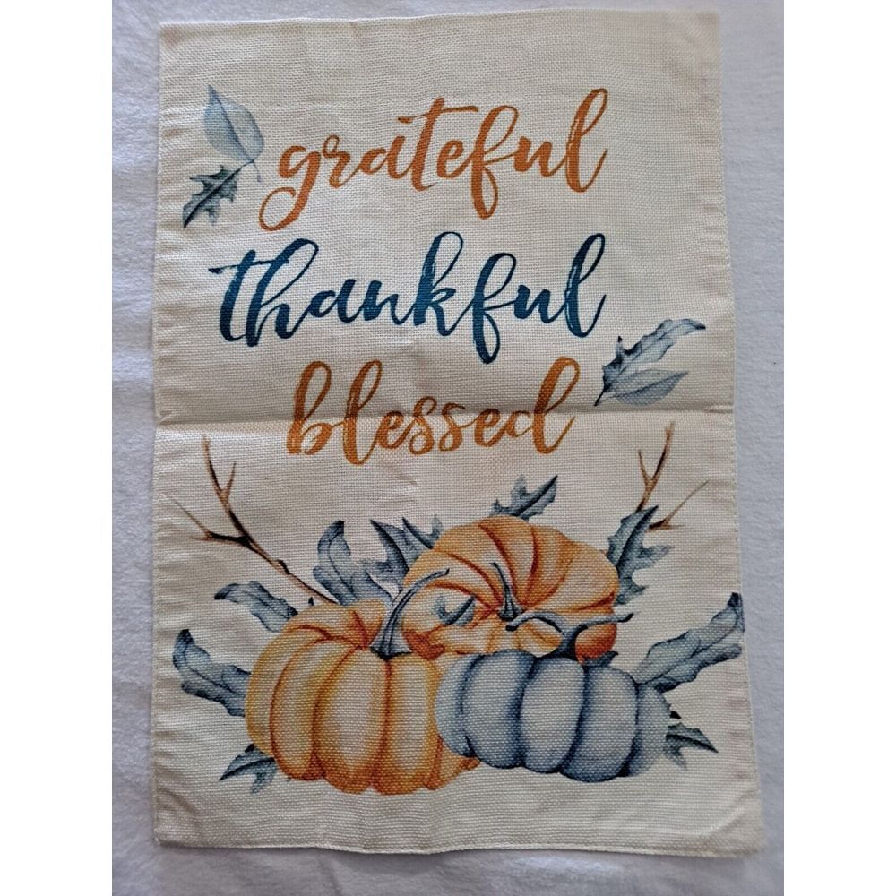 Grateful Thankful Blessed Garden Flag 12x18" NEW Home &‎ Garden 1pc Double sided